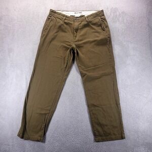 Line Of Trade Pants Mens 38x32 Brown Officer Chino Cotton Herringbone Casual